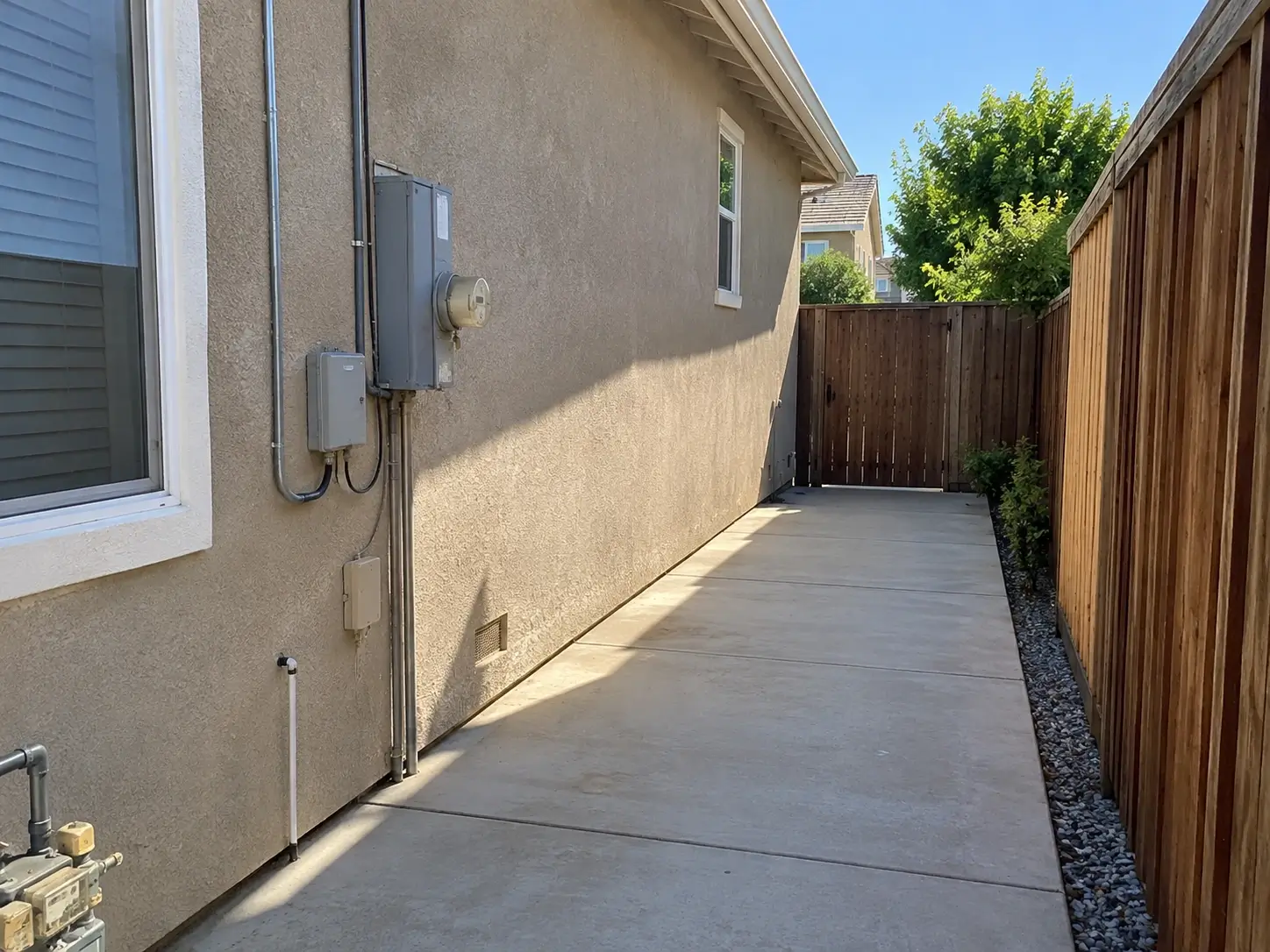 Example side yard and equipment area photo